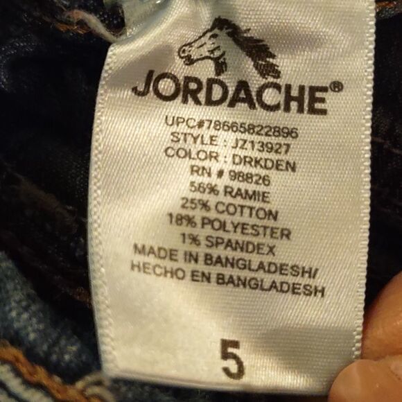 Jordache Girls size 5 ripped jean short shorts front back pockets distressed - Picture 5 of 6